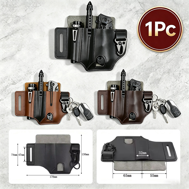 Leather Edc. Carry Pouch - Koeienhuid Taille Hanger Draagbare Tactische Edc