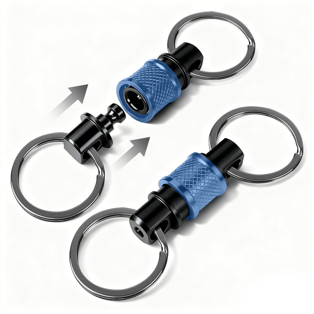 Edc Concealed Carry - Aluminium snelkoppeling sleutelhanger, uitneembaar, dubbele split