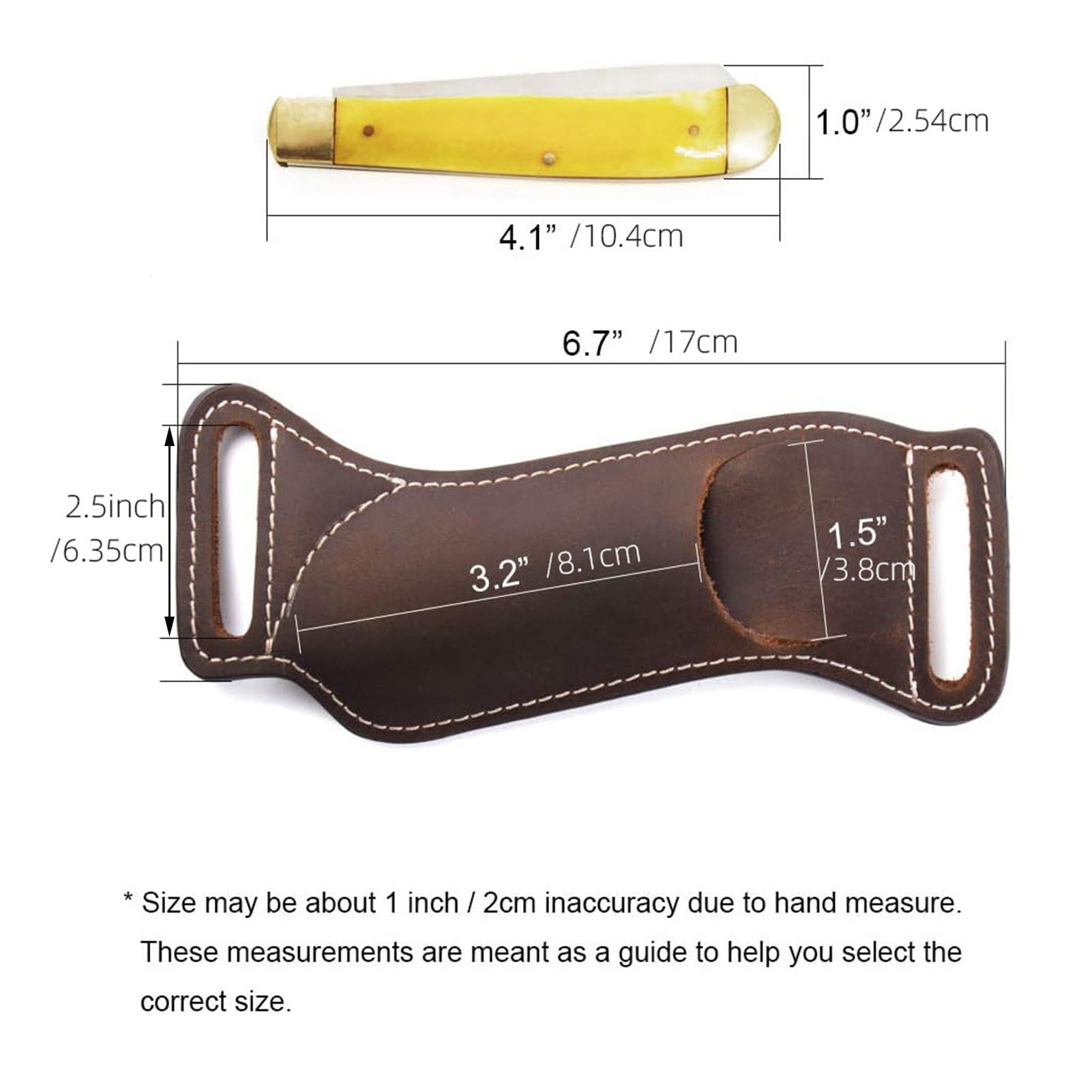 Leather Edc. Carry Pouch - 1-pack lederen etui voor vouwmes voor