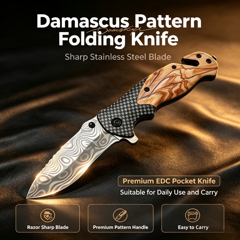 Damascus patroon vouwmes, sche - Edc Daily Carry recensie en prijs